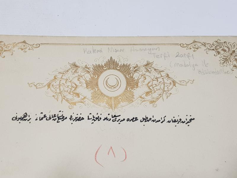 OSMANLI DÖNEMİ FAİK PAŞA'YA AİT 1. DERECE NİŞANI OSMANİ MADALYASI BERAT ZARFI