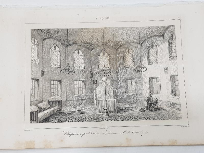 OSMANLI DÖNEMİ FATİH SULTAN MEHMET HAN TÜRBESİ GRAVÜRÜ