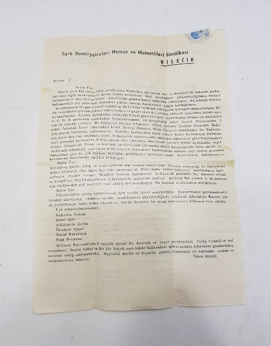 OSMANLI VE TC DÖNEMİ DEVLET DEMİR YOLLARI EVRAK LOTU