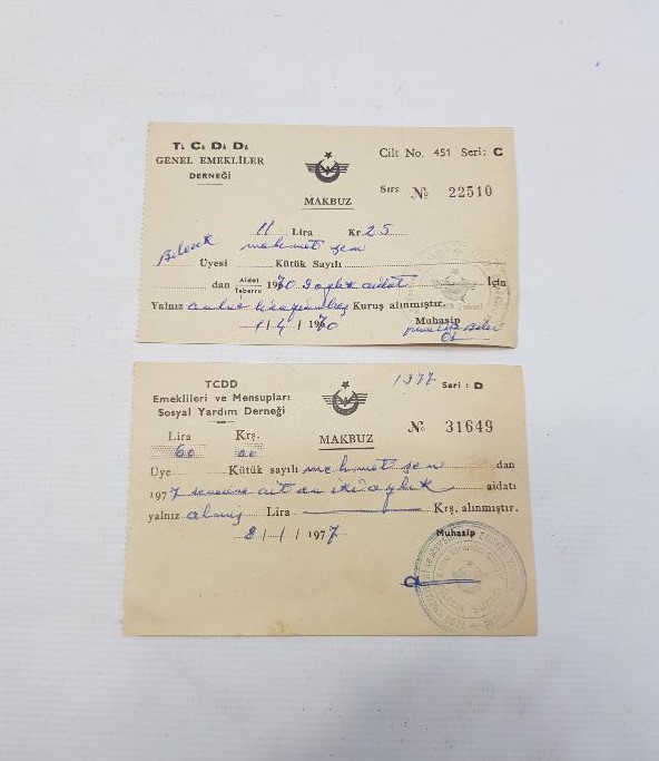 OSMANLI VE TC DÖNEMİ DEVLET DEMİR YOLLARI EVRAK LOTU