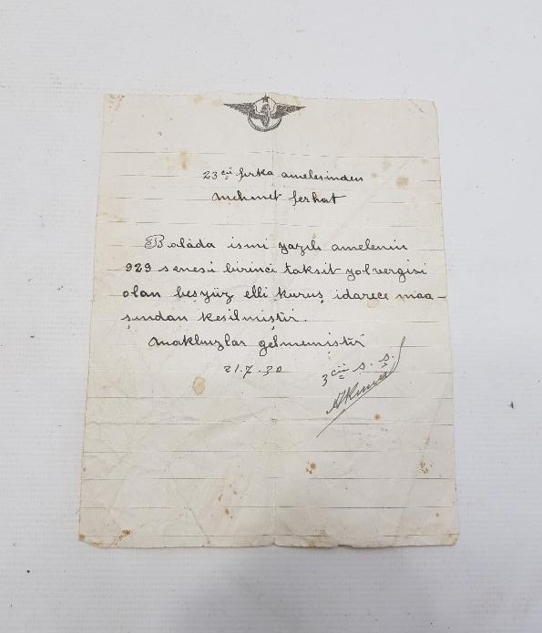 OSMANLI VE TC DÖNEMİ DEVLET DEMİR YOLLARI EVRAK LOTU