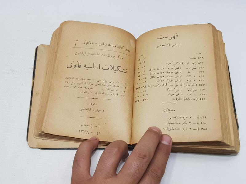 TC İLK DÖNEM OSMANLICA MİSAKI MİLLİ - HIYANETİ VATANİYE VB. KANUNLAR KİTABI