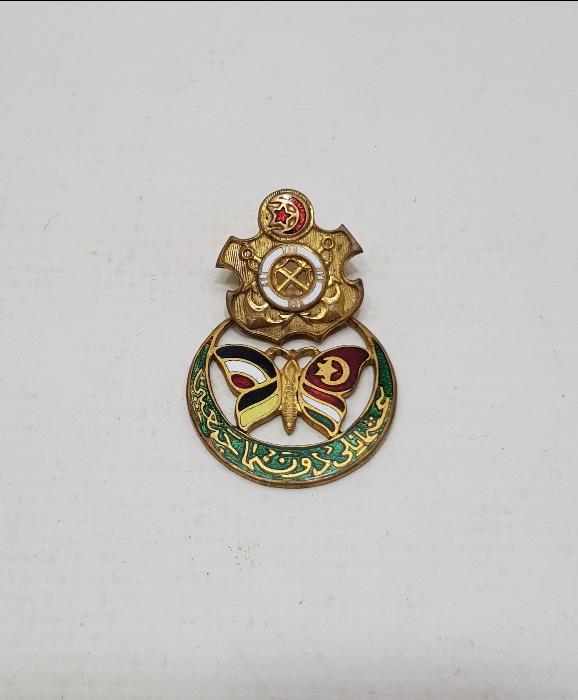 1. DÜNYA SAVAŞI DÖNEMİ OSMANLI DONANMA CEMİYETİ YAZILI MİNELİ İTTİFAK ROZET