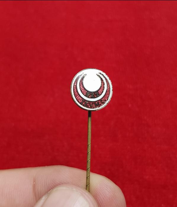 1922 İZ. V. M. C. YAZILI ÇİFT HİLAL AMBLEMLİ MİNELİ NADİR ROZET