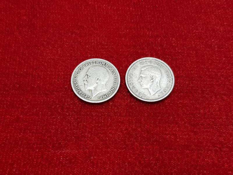 1930 VE 1945 İNGİLTERE GÜMÜŞ SIX PENCE 