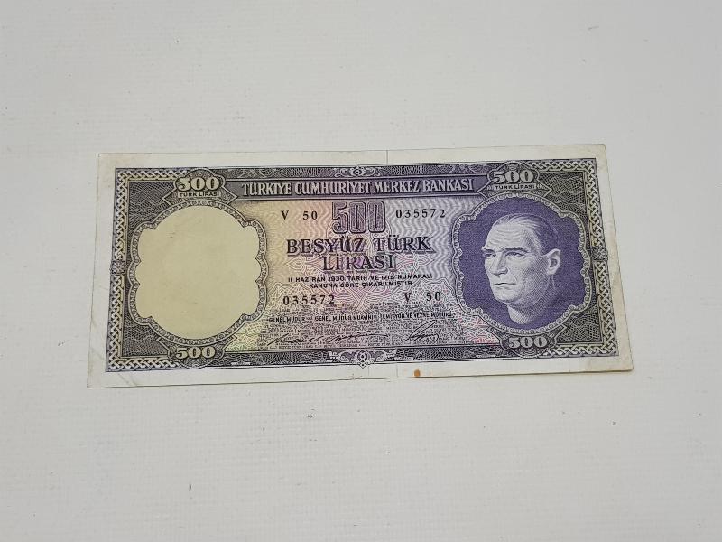 5. EMİSYON 500 LİRA KAĞIT PARA