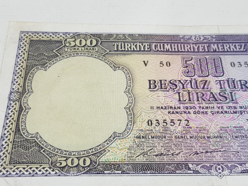 5. EMİSYON 500 LİRA KAĞIT PARA