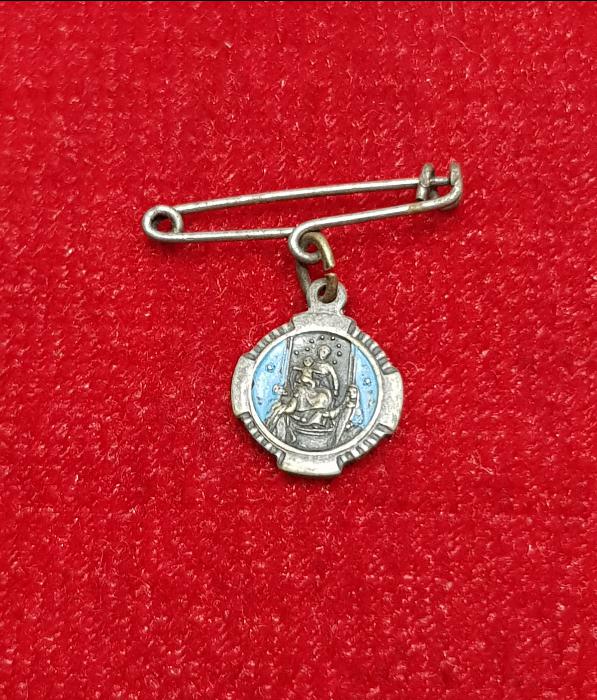 MADONNA DEL ROSARIO DI POMPEI YAZILI HIRİSTİYAN İŞİ KOLYE UCU