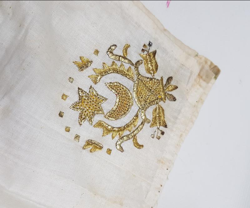 OSMANLI DÖNEMİ ALTIN SIRMA İŞLEMELİ AY YILDIZLI ÇEVRE