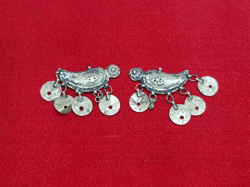 OSMANLI DÖNEMİ BİR ÇİFT GÜMÜŞ FES SÜSÜ