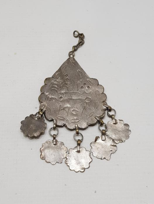 OSMANLI DÖNEMİ GÜMÜŞ MAŞALLAH ARMUDİ KOLYE UCU