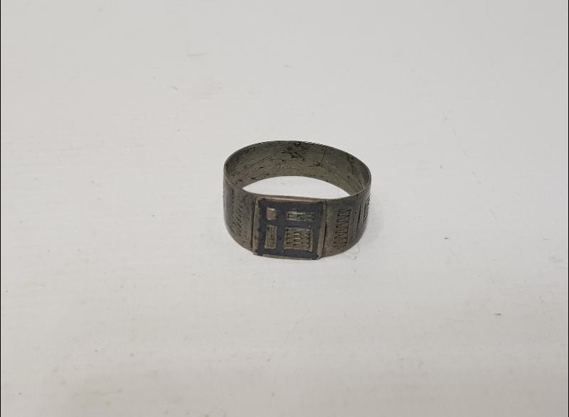 OSMANLI DÖNEMİ LEVANTEN İŞİ SAVATLI HAÇ İŞLEMELİ GÜMÜŞ YÜZÜK