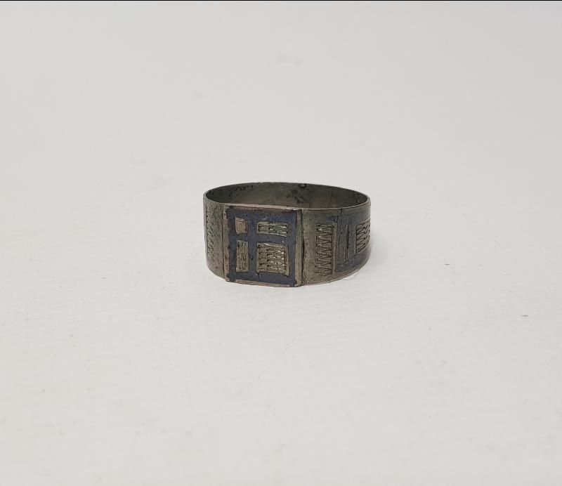 OSMANLI DÖNEMİ LEVANTEN İŞİ SAVATLI HAÇ İŞLEMELİ GÜMÜŞ YÜZÜK