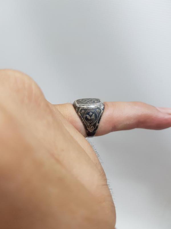 OSMANLI DÖNEMİ RUS YAPIMI SAVATLI GÜMÜŞ YÜZÜK 