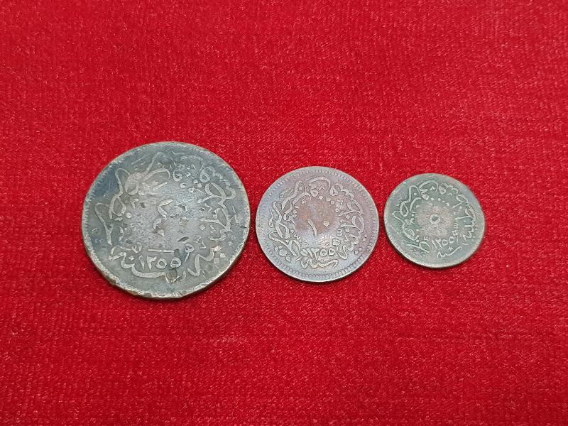 SULTAN ABDÜLMECİD HAN DÖNEMİ BAKIR 40-10-5 PARA LOTU