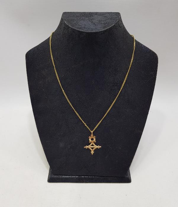 ANTİKA ALTIN KAPLAMA HAÇ KOLYE