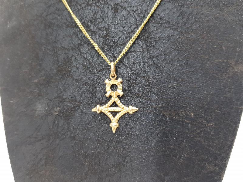 ANTİKA ALTIN KAPLAMA HAÇ KOLYE