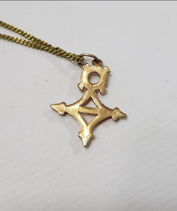 ANTİKA ALTIN KAPLAMA HAÇ KOLYE