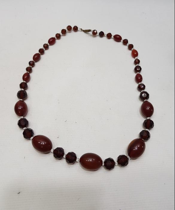 ANTİKA SIKMA KEHRİBAR KOLYE 