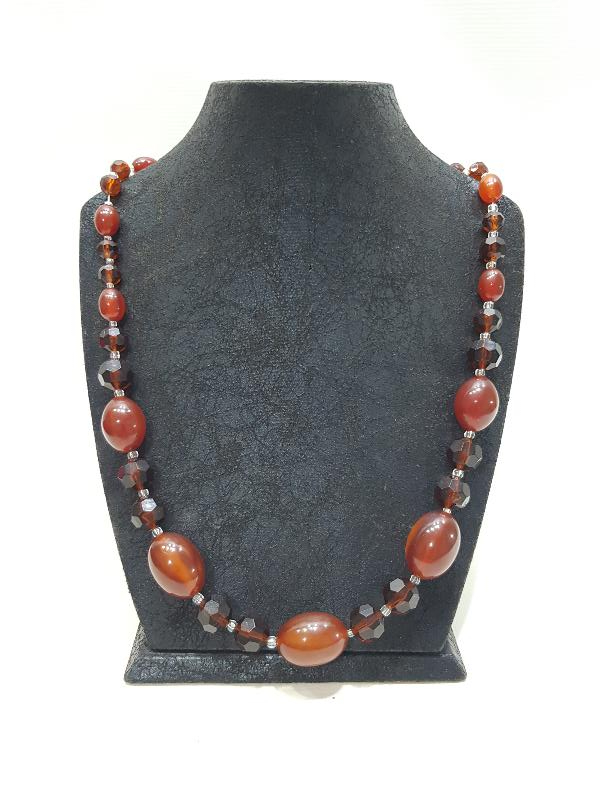 ANTİKA SIKMA KEHRİBAR KOLYE 