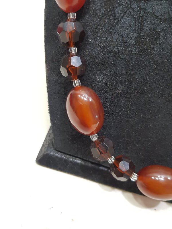 ANTİKA SIKMA KEHRİBAR KOLYE 