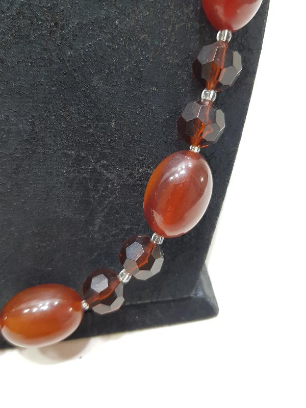 ANTİKA SIKMA KEHRİBAR KOLYE 