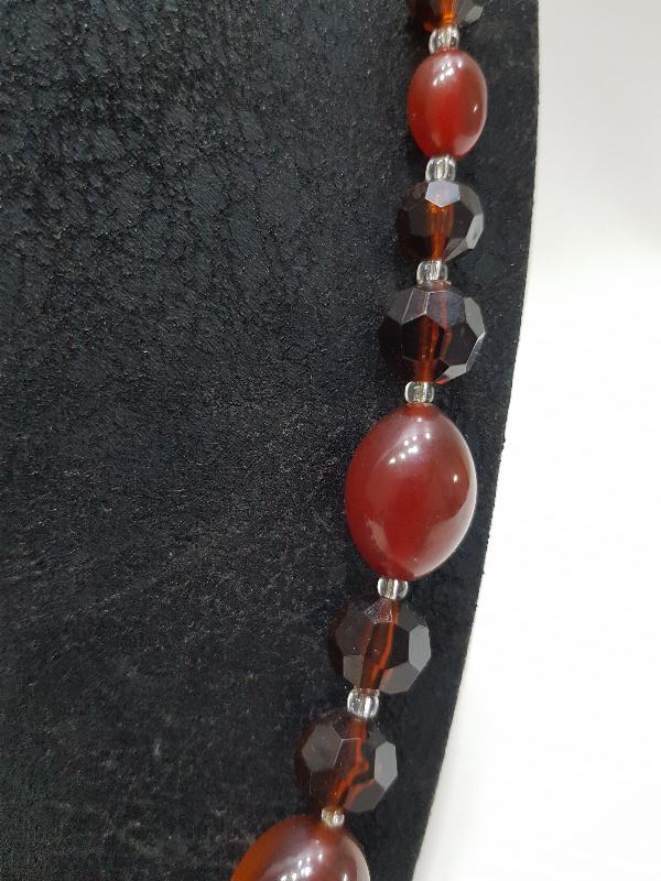 ANTİKA SIKMA KEHRİBAR KOLYE 