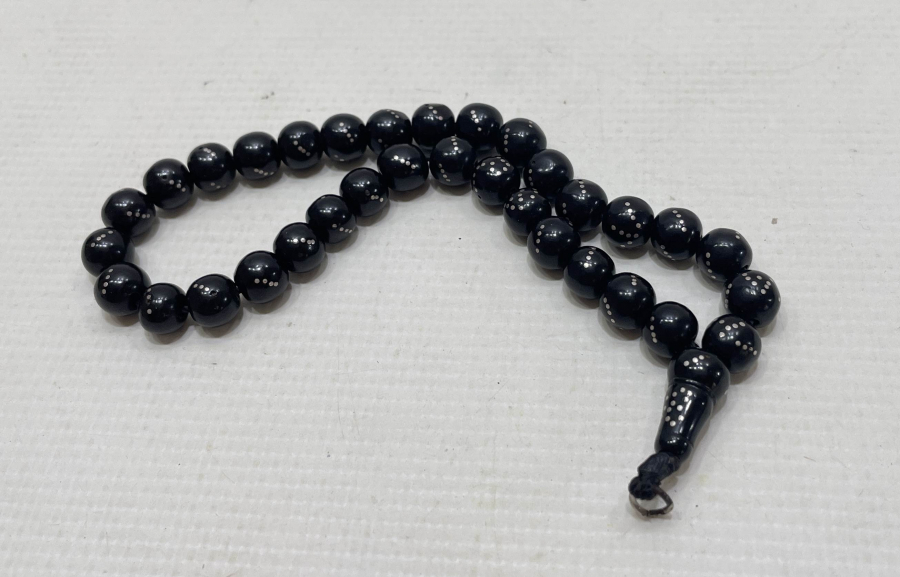 GÜMÜŞ ÇAKMA İŞÇİLİKLİ ÖZEL YAPIM OLTU TESPİH