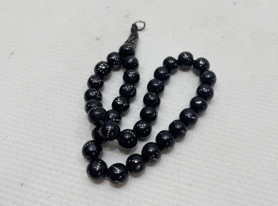 GÜMÜŞ ÇAKMA İŞÇİLİKLİ ÖZEL YAPIM OLTU TESPİH