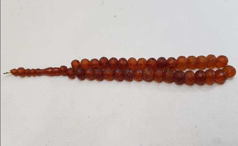 OSMANLI DÖNEMİ ÇOK NADİR FASETA KESİM DAMLA KEHRİBAR TESPİH