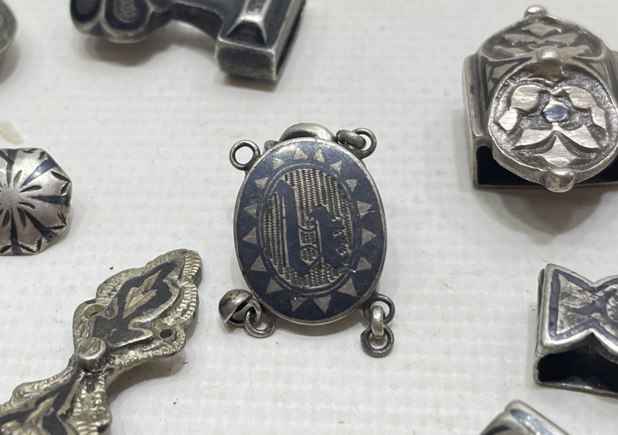 OSMANLI DÖNEMİ SAVATLI GÜMÜŞ ÇERKES KEMERİ PARÇALARI