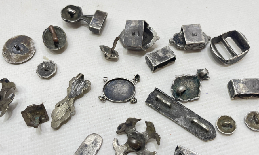 OSMANLI DÖNEMİ SAVATLI GÜMÜŞ ÇERKES KEMERİ PARÇALARI