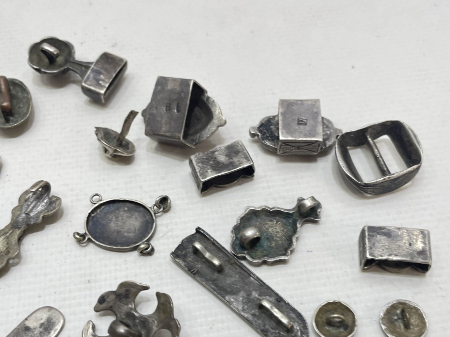 OSMANLI DÖNEMİ SAVATLI GÜMÜŞ ÇERKES KEMERİ PARÇALARI