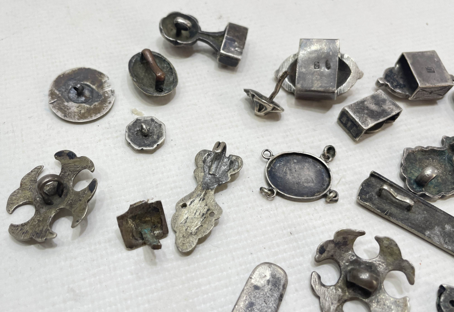 OSMANLI DÖNEMİ SAVATLI GÜMÜŞ ÇERKES KEMERİ PARÇALARI