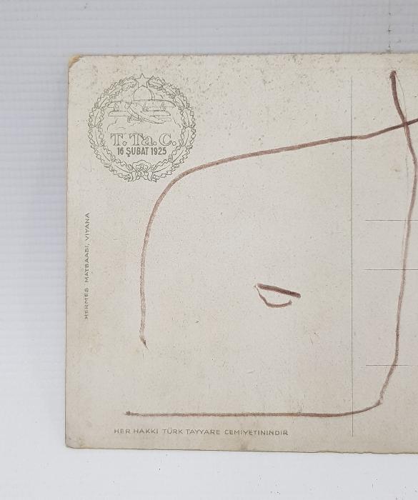 TÜRK TAYYARE CEMİYETİ MUSTAFA KEMAL ATATÜRK KARTPOSTALI