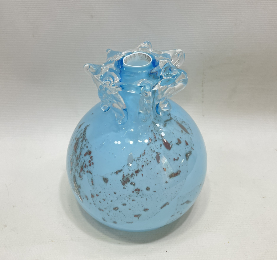 ÜFLEME CAMDAN MAMUL ÖZEL YAPIM ANTİKA VAZO