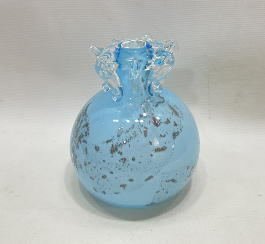 ÜFLEME CAMDAN MAMUL ÖZEL YAPIM ANTİKA VAZO