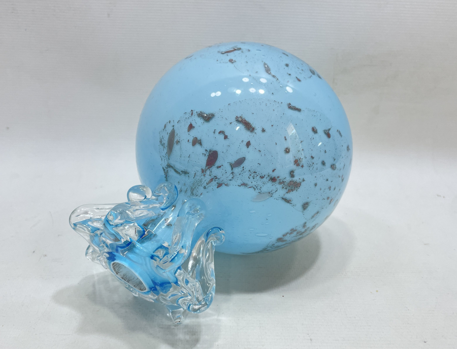 ÜFLEME CAMDAN MAMUL ÖZEL YAPIM ANTİKA VAZO