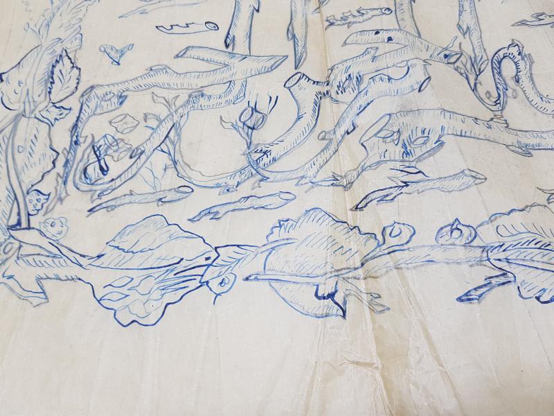 ESKİZ KAĞIDI ÜZERİNE EL YAZMA BESMELE HAT LEVHA