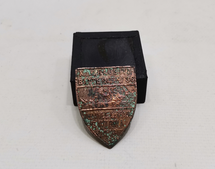 1. DÜNYA SAVAŞI 1916 TARİHLİ İZMİR ASKERİ LİMANI OBÜS BATARYASI ETİKETİ 