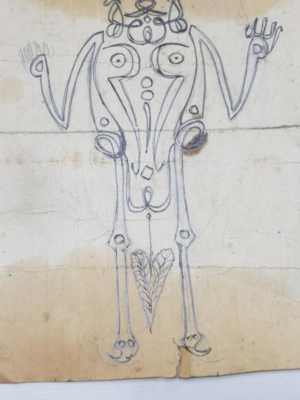 OSMANLI DÖNEMİ TEKKE İŞİ İNSAN FORMLU EL YAZMA HAT LEVHA