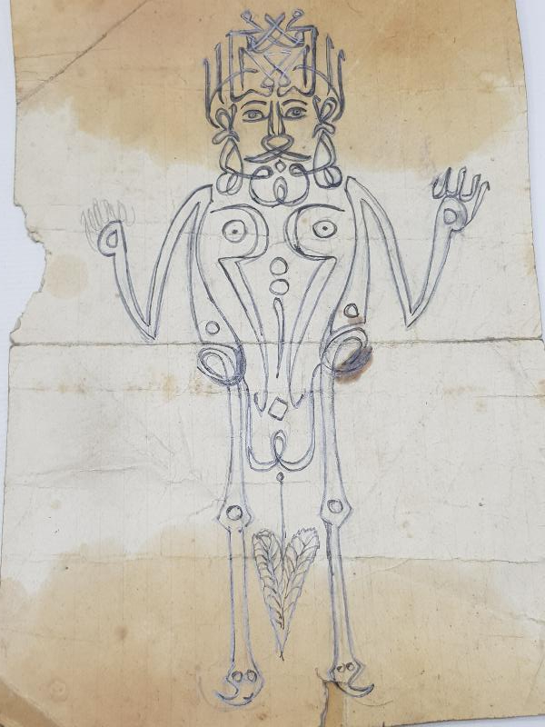 OSMANLI DÖNEMİ TEKKE İŞİ İNSAN FORMLU EL YAZMA HAT LEVHA