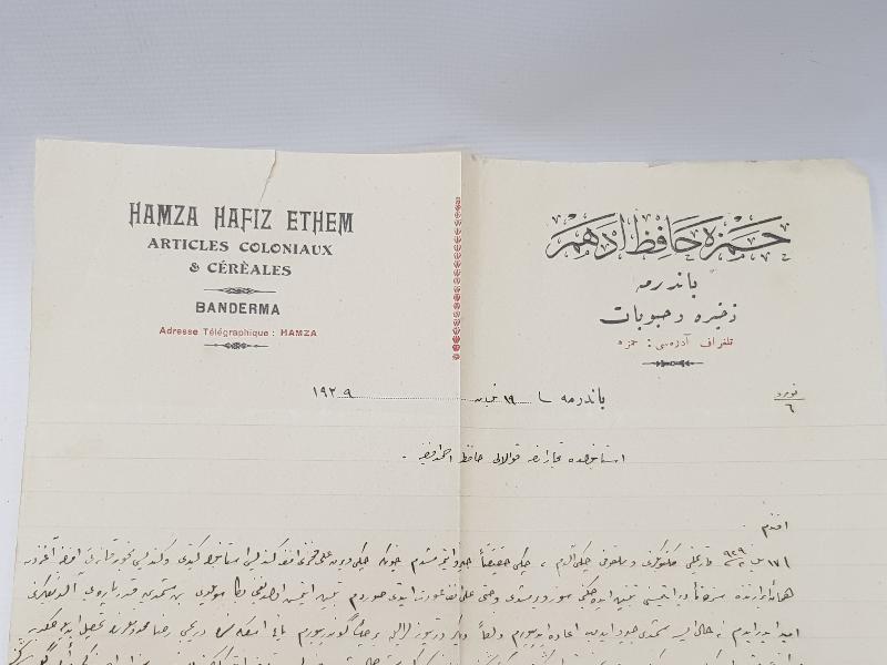 OSMANLICA ANTETLİ MEKTUP KAĞIDI VE ZARFI 