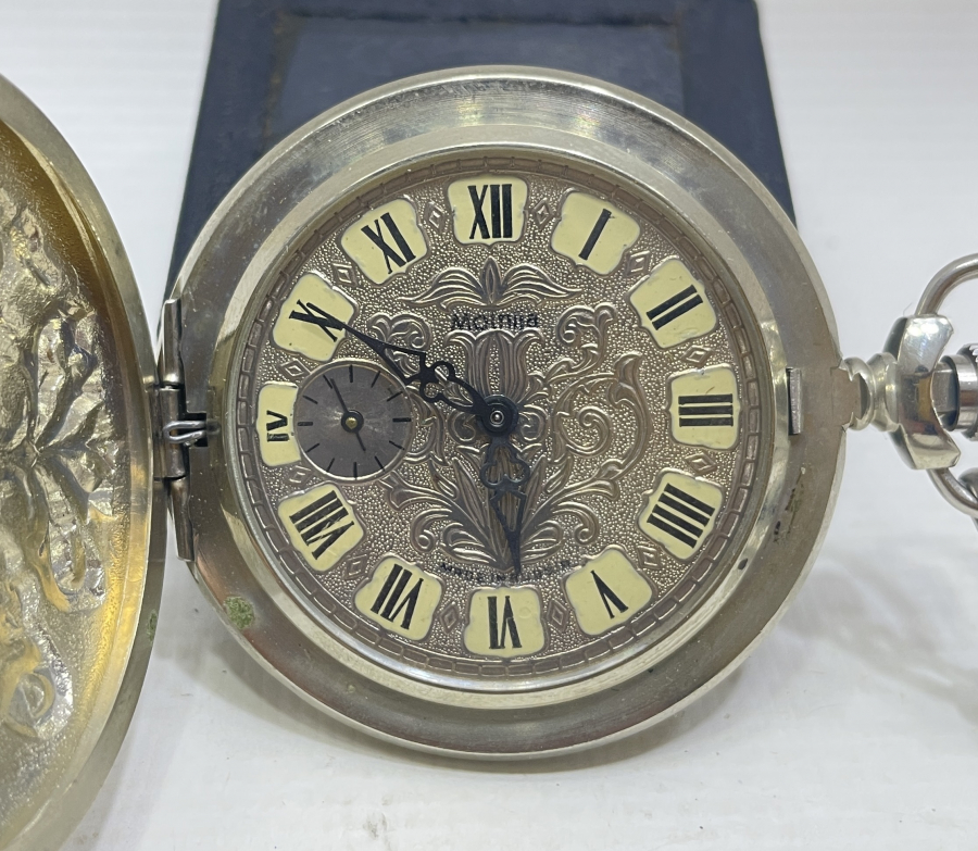 ÇİFT BAŞLI KARTAL GÖRSELLİ AVCI KASA KURMALI CEP SAATİ