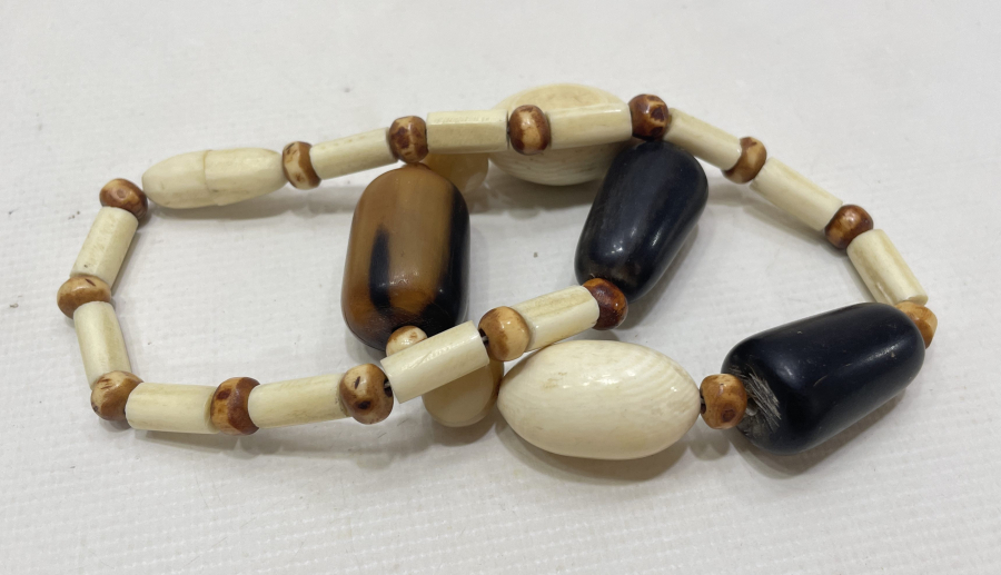 FİL DİŞİ BOYNUZ VE KEMİKTEN YAPILMIŞ BÜYÜK BOY ANTİKA GERDANLIK