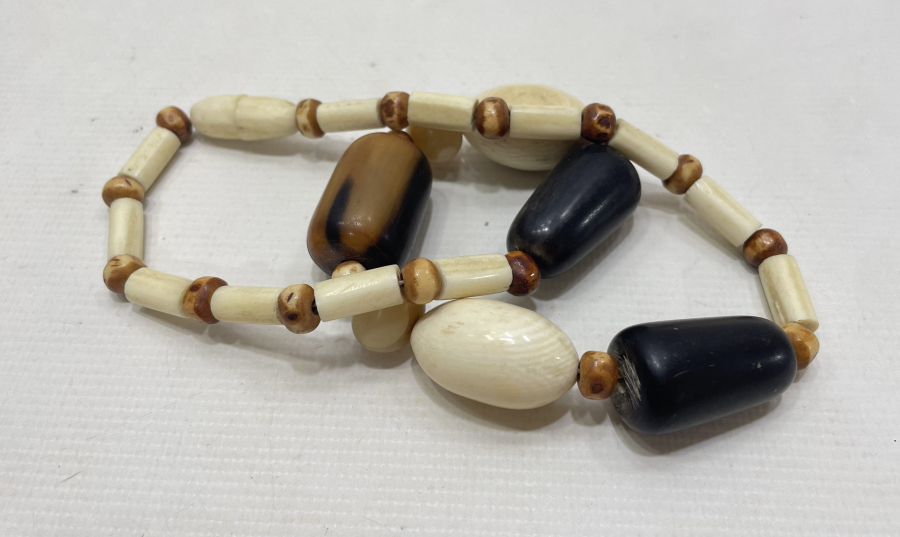 FİL DİŞİ BOYNUZ VE KEMİKTEN YAPILMIŞ BÜYÜK BOY ANTİKA GERDANLIK