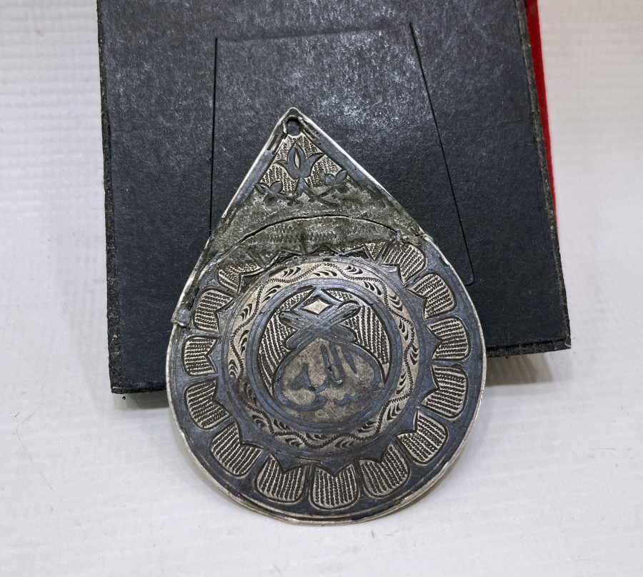 GEMİCİ DÜĞÜMLÜ OSMANLI DÖNEMİ SAVATLI GÜMÜŞ ARMUDİ KOLYE