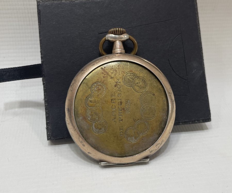 İSVİÇRE YAPIMI KURMALI ANTİKA GÜMÜŞ KASA CEP SAATİ