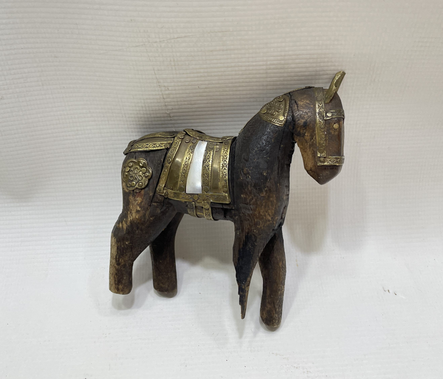 OSMANLI DÖNEMİ AHŞAP EYÜP YAPIMI OYUNCAK AT FİGÜRÜ