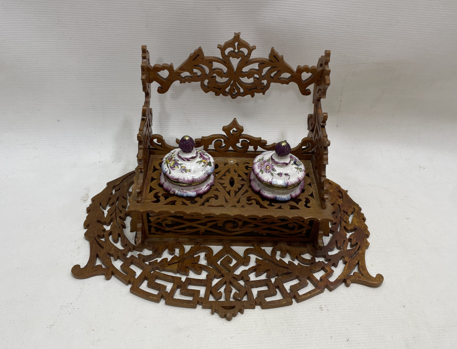 OSMANLI DÖNEMİ ÇOK NADİR TESTERE İŞÇİLİKLİ HOKKA TAKIMI